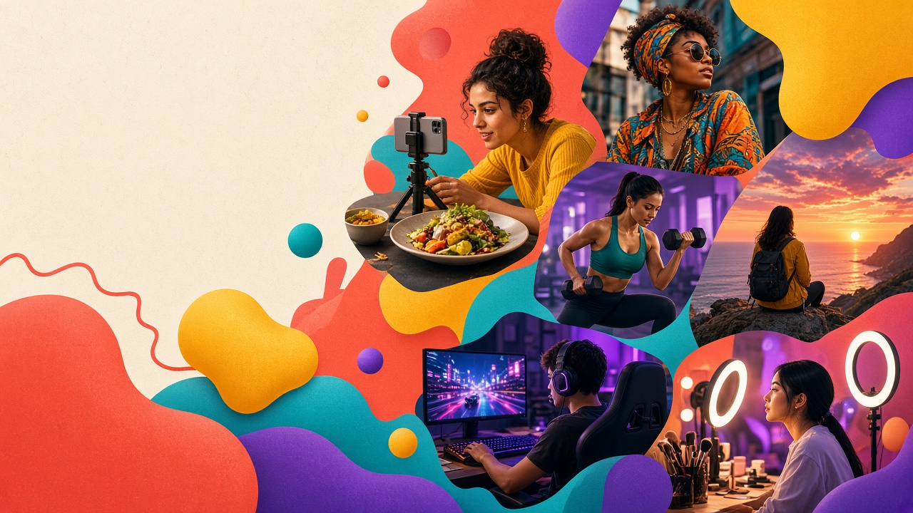 Creators and brands collaborating across food, fashion, fitness, and travel